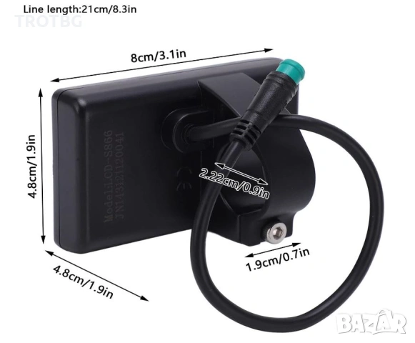 S866 дисплей за електрически велосипеди, 5-pin, снимка 7 - Друга електроника - 53843831