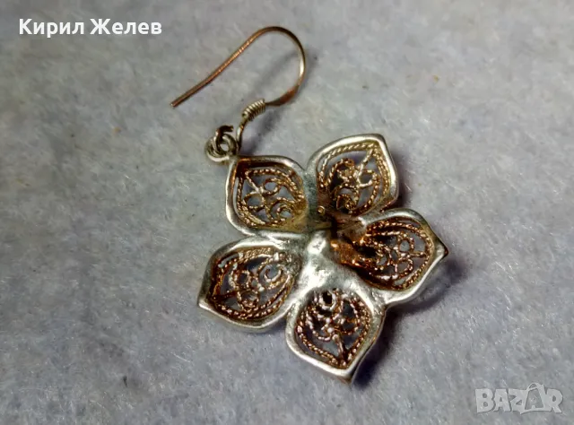 НЕЖНА ФЛОРАЛНА ФИЛИГРАННА ПОСРЕБРЕНА ОБЕЦА ЦВЕТЕ от БЛАГОРОДНА СТОМАНА 49319, снимка 8 - Обеци - 48952779