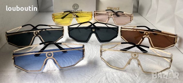 Versace 2023 дамски мъжки слънчеви очила маска черни кафяви прочрачни, снимка 12 - Слънчеви и диоптрични очила - 41626381