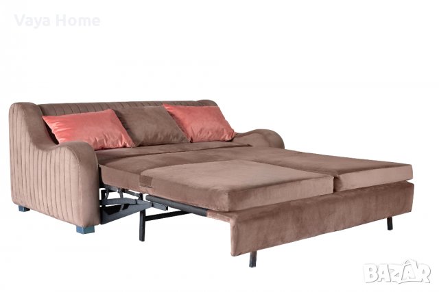Разтегателен диван, Lancada, Кафяв, снимка 3 - Дивани и мека мебел - 40119812