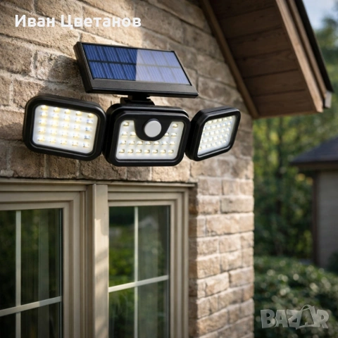 Соларна лампа със сензор за движение FL1725A - широкоъгълна и водоустойчива