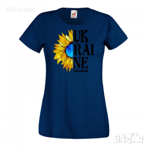 Дамска тениска NO WAR UKRAINE SUNFLOWER,подкрепям Укркайна, снимка 4 - Тениски - 36114164