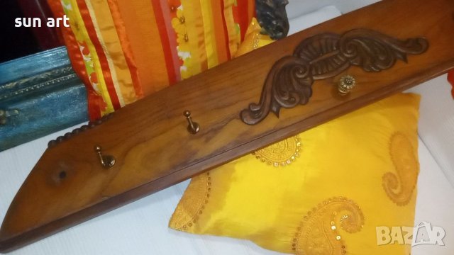 старинна закачалка с автентична българска дърворезба, снимка 5 - Антикварни и старинни предмети - 41067347