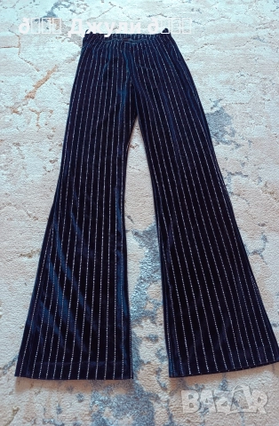 Моден бляскав панталон с широк крачол, снимка 5 - Панталони - 52903971