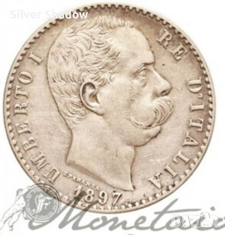Монета Италия 2 Лири 1897-R Умберто I