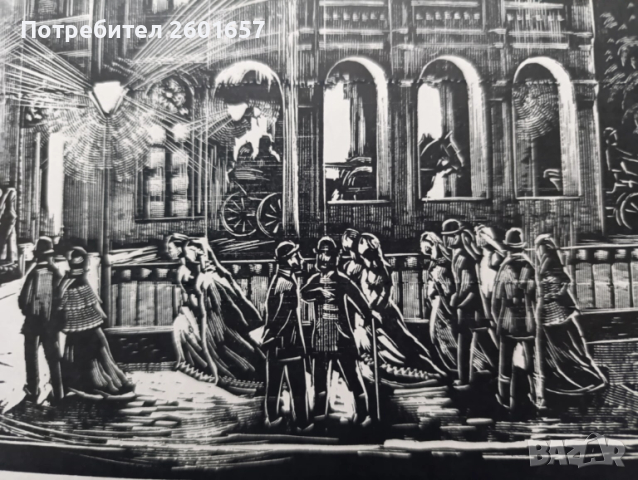 Красива стара литография 1865 г., снимка 3 - Картини - 52056403