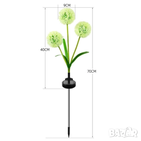 Соларни LED градински светлини - цветя, снимка 10 - Прожектори - 51844709