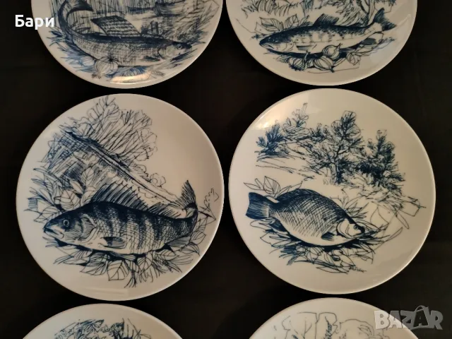 Немски порцеланови чинии за риба, снимка 3 - Чинии - 48957560