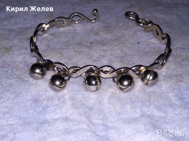 СРЕБРИСТА АЖУРНА РЕТРО ГРИВНА от НЕРЪЖДАЕМА СТОМАНА с КАМБАНКИ / ЗВЪНЧЕТА 38315