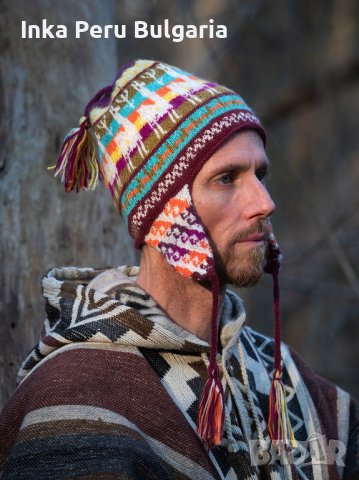 Автентична перуанска шапка модел Куско от вълна на алпака, снимка 4 - Шапки - 40190203