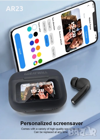 Bluetooth безжични слушалки с LCD дисплей 