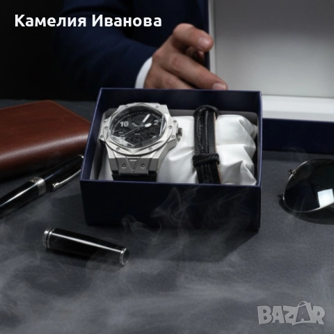 Спортен мъжки часовник Geduo и гривна в луксозна кутия, снимка 6 - Мъжки - 52087296