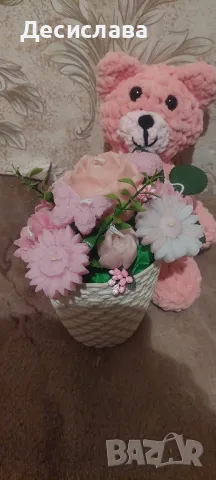 букет от свещи,плетени играчки и цветя, снимка 15 - Колекции - 48977524