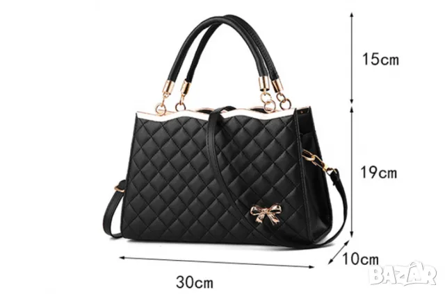 Дамска чанта Eliza Black, снимка 4 - Чанти - 47924946