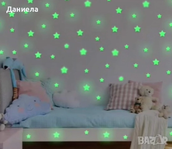 Светещи фигурки за стена – звезди и луни в цветен микс, снимка 3 - Декорация за дома - 52017157