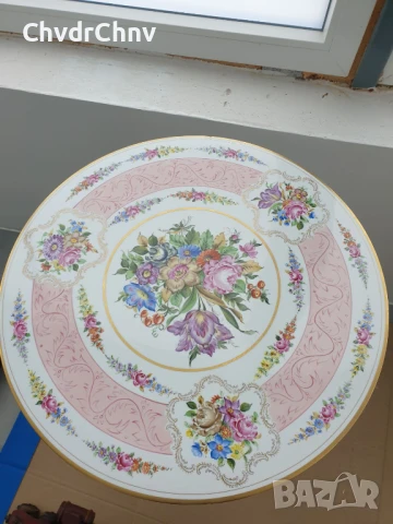 PMP Schierholz 68x47см/GDR 64x46см/2бр голяма немска порцеланова маса ГДР, снимка 3 - Антикварни и старинни предмети - 49463707