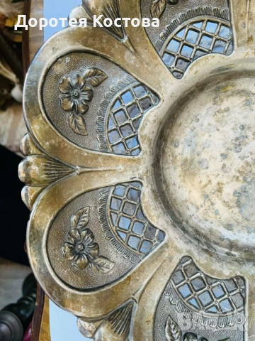 Красива голяма фруктиера от Англия с цветя и 3 крачета, снимка 10 - Антикварни и старинни предмети - 53742569