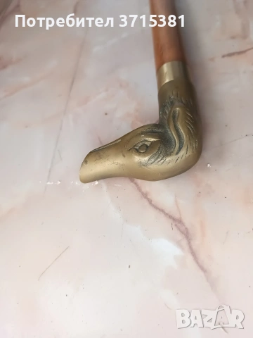 Дървен бастун с бронзова дръжка с тайник, снимка 10 - Колекции - 53210177