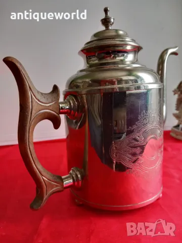 Стара Посребрена Кана , Чайник с Монограм, снимка 7 - Антикварни и старинни предмети - 49855940