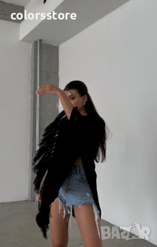 ДАМСКО ПОНЧО BLACK, снимка 2 - Жилетки - 44589188