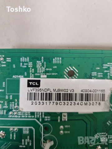 TCL 40S6200 MAIN BOARD TPD.MT9221.PB772 (T)PANEL LVF395NDLF MJ9W02 V3, снимка 4 - Части и Платки - 53431060