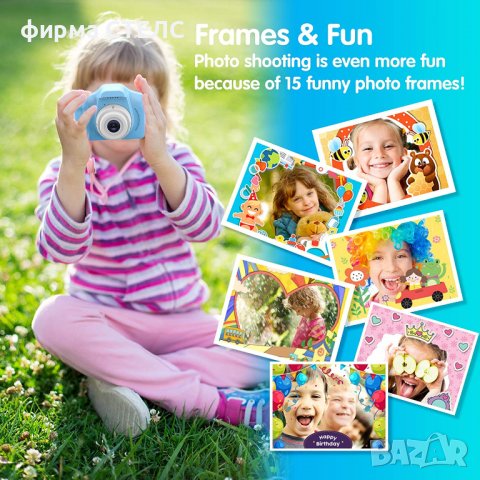 Дигитален детски фотоапарат STELS W300, 64GB SD, Игри, Розов/Син/Зелен, снимка 11 - Фотоапарати - 40239250