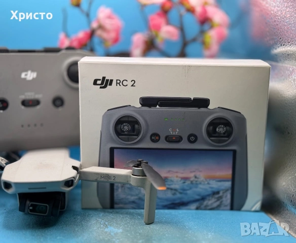 DJI комплект: Mini 2 (за части/ремонт) + DJI RC 2 (перфектен, но заключен) + дистанционно, снимка 2 - Дронове и аксесоари - 53056275