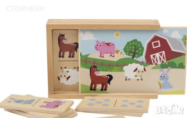 Дървено домино за деца, снимка 4 - Образователни игри - 49180712