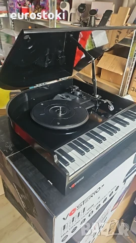 Грамофон Vosterio B-629-7, 3 скорости, вградени стерео високоговорители, Bluetooth вход и изход, снимка 10 - Грамофони - 51110146