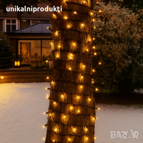 ПРофесионални външни коледни лампички 10м с флаш ефект топла светлина 