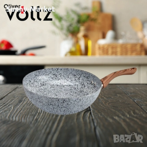 Тиган Уок Voltz Siena, 26x10см., Мраморно каменно керамично покритие, снимка 4 - Съдове за готвене - 53515735