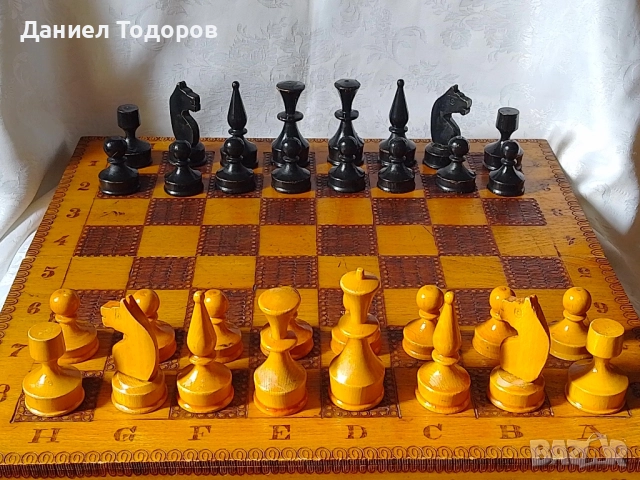 Стар дървен шах , Табла.Размери - 34 х 34см. ., снимка 9 - Шах и табла - 50749275