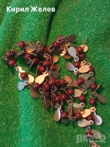 СТАР ПОСРЕБРЕН ЛИСТОВИДЕН с МЪНИСТА ЕТНОГРАФСКИ НАКИТ ГЕРДАНЧЕ КОЛИЕ 41941, снимка 3 - Антикварни и старинни предмети - 35272205