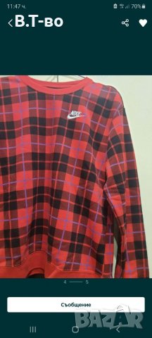 Nike карирана блуза, снимка 2 - Блузи с дълъг ръкав и пуловери - 34247248