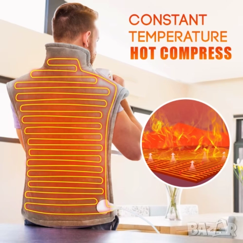 Електрически елек за болки в гърба горещ компрес за шия рамене, гръб, снимка 9 - Други - 52127721