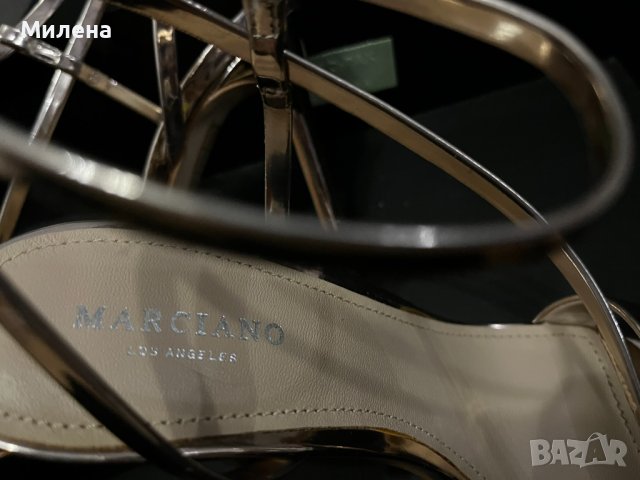 Marciano by Guess златисти сандали на ток, снимка 3 - Дамски елегантни обувки - 41637337