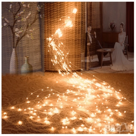 Декоративен сноп от 200 LED светлини , снимка 3 - Лед осветление - 52086462