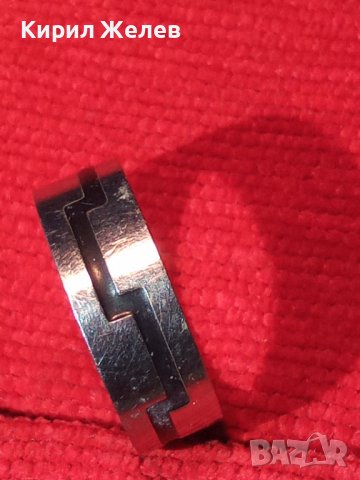 МОДЕН ПРЪСТЕН БЛАГОРОДНА НЕРЪЖДАЕМА СТОМАНА ТИП ХАЛКА 23799, снимка 9 - Пръстени - 33362652