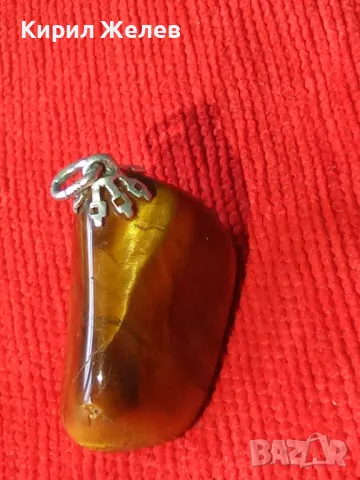 ОГРОМЕН КАМЪК ТИГРОВО ОКО МЕДАЛЬОН ПОЛИРАН ЮВЕЛИРНО АРТ ПЕНДАНТ 14936, снимка 11 - Колиета, медальони, синджири - 30665821