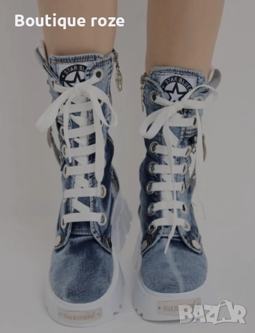 дамски дънкови ботуши , снимка 2 - Дамски боти - 53741823