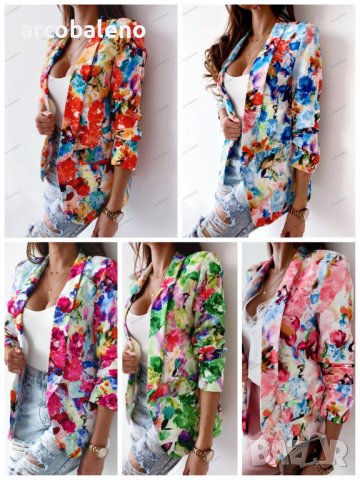 Модно дамско пролетно сако с принт, 5цвята 