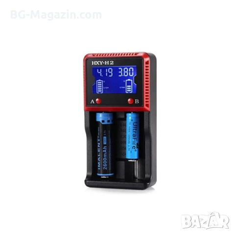 Универсално интелигентно зарядно устройство за батерии 18650 16340 26650 2 слота бързо зареждане, снимка 5 - Друга електроника - 51041549