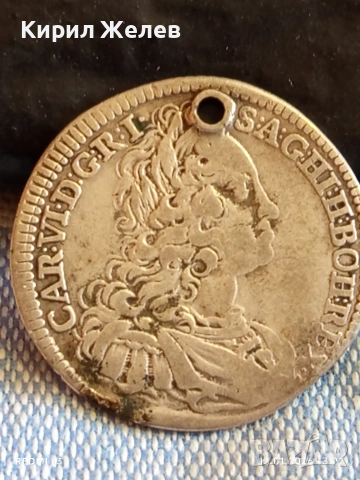 Сребърна монета 15 кройцера 1732г. Карл шести Австрия рядка 53019, снимка 7 - Нумизматика и бонистика - 53084382