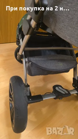 Комбинирана бебешка количка 2 в 1 Knorr-Baby Voletto (Сиво със Зелено) – Немско качество, снимка 4 - Детски колички - 55748719