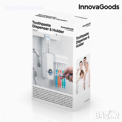 Диспенсър за Паста за Зъби с Поставка за Четка за Зъби InnovaGoods, снимка 5 - Органайзери - 41573460