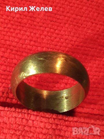 БЛЕСТЯЩА ПОЗЛАТЕНА БРОНЗОВА СТАРА ХАЛКА ПРЪСТЕН с ПЕЧАТИ 14К 585 РЪЧНА ИЗРАБОТКА за КОЛЕКЦИЯ 19690, снимка 14 - Антикварни и старинни предмети - 32577528