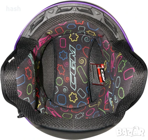 Детска мотоциклетна каска CGM 261G MINI COMICS бяла 261G-ALA-79-YE размер JXL, (53-54cm), снимка 3 - Спортна екипировка - 50784084