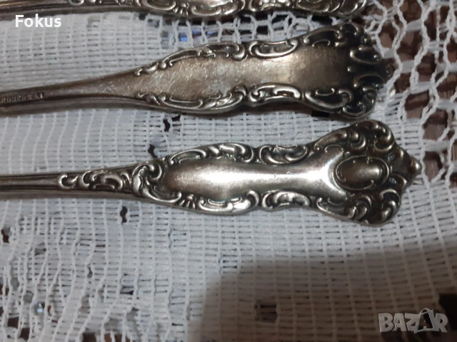 Стари антикварни посребрени вилици 5 + 1, снимка 10 - Антикварни и старинни предмети - 53697952