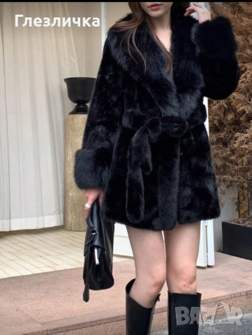 Топъл и красив черен кожух от еко кога