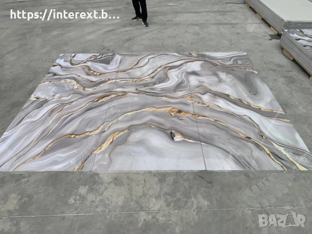 Луксозен комплект PVC панели с мраморен 3D ефект – 3 броя с преливаща фигура